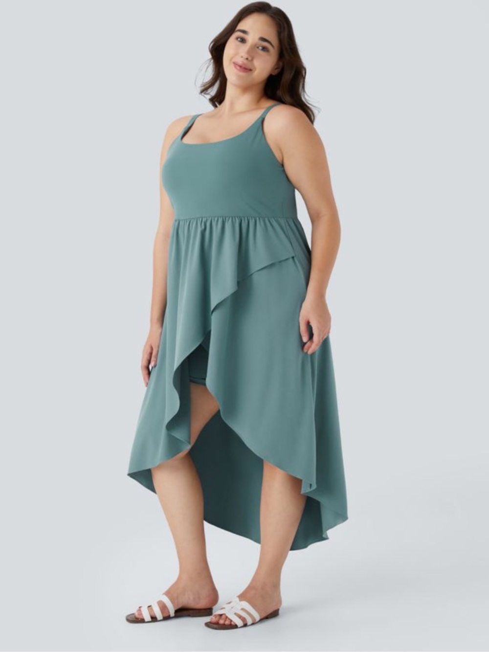 NWT Halara Stone Wash Breezeful Asymmetric Crossover Athlesuire Dress Size 2X